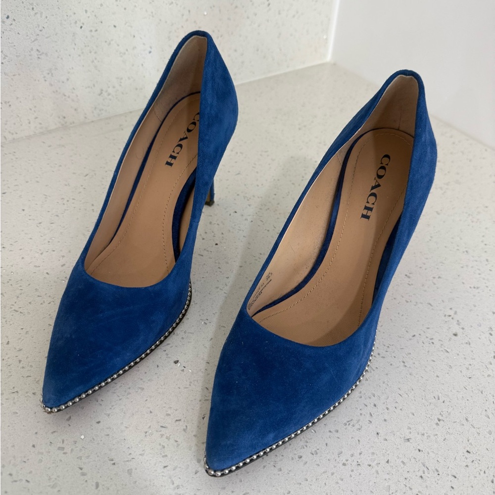Coach Royal Blue Suede Heels